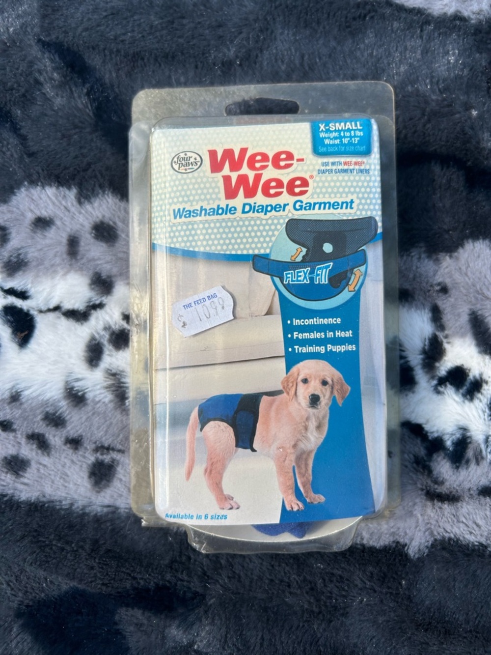 Wee-Wee Washable Dog Diaper Garment — Blue, X-Small